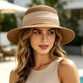 thumbnail image 5 of SGMVNU Fashion Sun Hats for Women, Wide Brim Retro Flat Top Panama Boater Straw Hats Vacation Beach Hat Packable, One Size, Red, 5 of 8