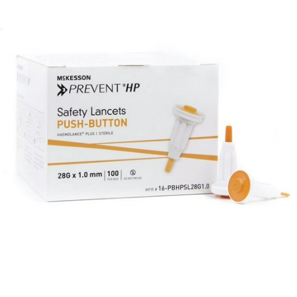McKesson Prevent Safety Lancet Fixed Depth Lancet Needle 1.0 mm Depth