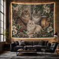 thumbnail image 6 of Armchair Bookshelf Cat with Fluffy Cats Nestled Among, Cozy Dark Academia for Book Lovers, Reading Nook Wall Decor, Christmas Gift, Tapestry Wall Hanging for Bedroom and Dorm, 6 of 7