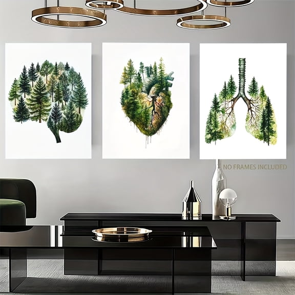 2D Flat, Anatomical Human Body Organ Chart Wall Art - Medical Anatomy Diagram Frameless Vertical Canvas  for Classroom, Hospital, Clinic - Doctor Nurse Christmas Gift, Bohemian/Art Deco  Decor, 2D F