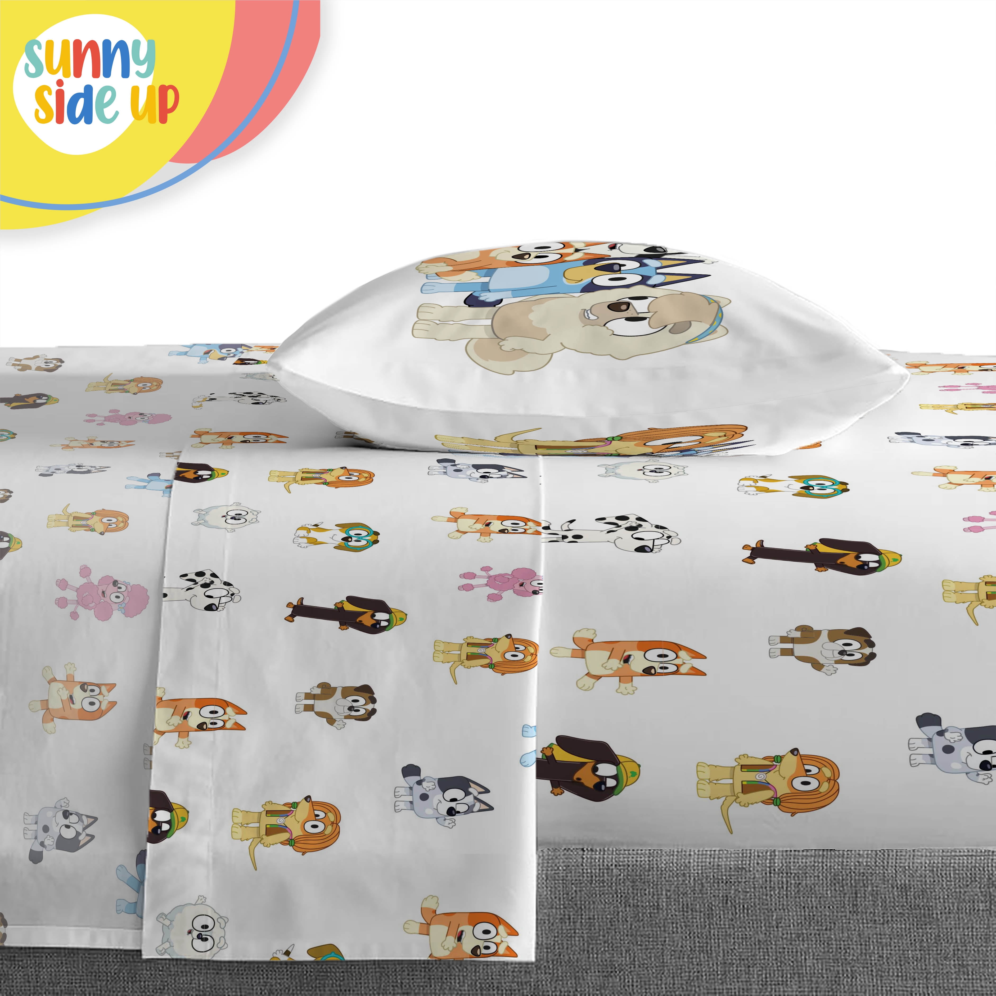 Sunny Side Up Bluey 4-Piece Kids Bedding Set, Twin