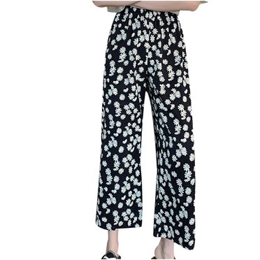 AMERTEER Womens Boyshorts Underwear Fashion Women Casual Printed Loose High Waist Ladies Wide Leg Pants Long Pants CottonPolyester Night Dress for Women Sleepwear