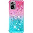 thumbnail image 2 of for Xiaomi Redmi Note 10 4G/Xiaomi Redmi Note 10S Case,Creativity Clear Gradient Quicksand Glitter Flowing Liquid Floating Case Bling Diamond Sparkle Cover for Redmi Note 10 4G JB Powder Blue, 2 of 7