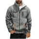 thumbnail image 3 of Ceisia Warm Windproof Men's Loose Fit Stand-Collar Fleece Jacket with Multi-Pockets Gift, 3 of 4