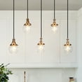 thumbnail image 6 of LNC Modern 5-Light Black and Gold Globe Pendant Chandelier for Kitchen Island or Dining, 6 of 14