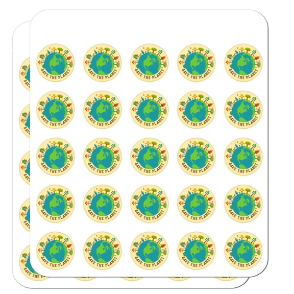 Save The Planet Illustration Conservation Planner Calendar Scrapbooking Crafting Stickers