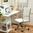 thumbnail image 3 of Gymax PU Leather Office Chair High Back Conference Task Chair w/Armrests White, 3 of 10