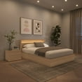 thumbnail image 3 of Nexera 3 Piece Bedroom Set with Slatted Bedframe, Headboard with Integrated Light, 3 of 5