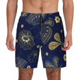 thumbnail image 2 of Goofa Vintage Golden Butterfly Printed Men's Swim Trunks Board Shorts Quick Dry Mens Swimming Trunks with Compression Liner,Breathable Fit Hawaii Beach Shorts-Medium, 2 of 9