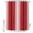 thumbnail image 2 of Shower Curtains for Bathroom, Red Vertical Striped Waterproof Fabric Shower Curtain, Farmhouse Minimalist Abstract Lines Decorative Bathroom Curtain for Bathtub, 36"x72", No Hooks Included, 2 of 9