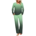 thumbnail image 2 of Uaswgudfs Pajama Sets for Women 2 Piece Soft Cute Pjs Round Neck Long Sleeve Lounge Set for Summer Sleepwear, 2 of 6