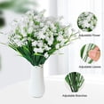 thumbnail image 2 of Morttic Artificial Flowers for Outdoors Plastic UV Resistant Faux Flowers Decoration Greenery Garden Shrubs，Bulk Fake Flowers in Vase (White 6pcs), 2 of 7