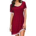thumbnail image 1 of Chemise de Nuit en Coton pour Femmes - Robe de Nuit à Manches Courtes et Col Rond, 1 of 6
