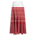 thumbnail image 4 of ameIAEA Women A-Line High Waist Midi Skirt Color Block Ruffle Flowy Skirts 2024 Fall Trendy Skirt, 4 of 6