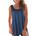 thumbnail image 2 of XuJwPNcy Summer Tank Tops for Women Loose Fit Pleated Scoop Neck Sleeveless Tops Curved Hem Flowy Trendy Clothes Outfits, 2 of 6