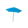 7.5' Hex Beach Umbrella 6 Rib Push Up Natural Ash with Pacific Blue Spun Acrylic Canopy