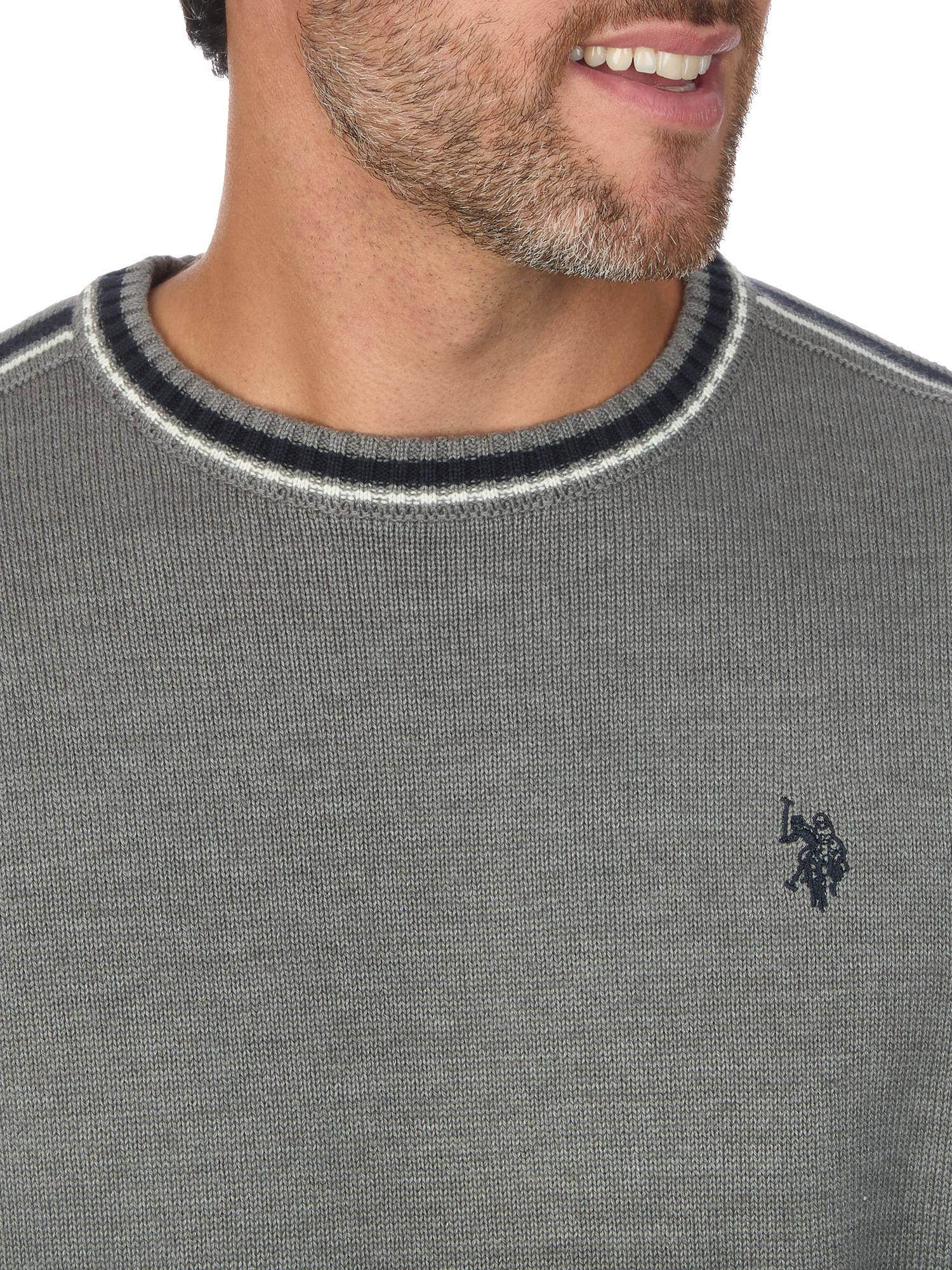 U.S. Polo Assn. Men's Striped Sleeve Crew Neck Sweater