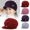 thumbnail image 2 of 1PC Wool Women's Fashion Hat Plush Knitted Wind Ear Guard Color Simple Atmosphere Autumn Winter and Hat Warm, 2 of 7
