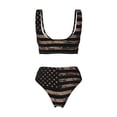 thumbnail image 5 of Daiia American Flag with Desert Camouflage Women's Bikini Set Two Piece Swimsuit High Waisted Bikini Adjustable Straps Bikini Perfect for Beach, Pool, and Summer Vacation-Small, 5 of 9
