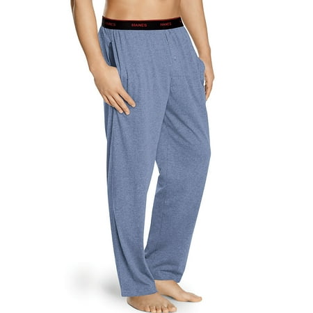 Hanes Men's Logo Waistband Solid Jersey Pants - Walmart.com