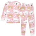 thumbnail image 2 of White Bear Brown Pattern Cotton Pajamas 2 Piece Set Sleepwear Soft and Comfortable Homewear Nightwear, 2 of 7