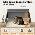 thumbnail image 2 of XXXL Stainless Steel Litter Box, 3 in 1 Enclosed Litter Box for Big Cats, Multi-Cats Families,Non-Sticky, Anti-Leakage, 2 of 8