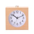 thumbnail image 1 of Shisuyan Wood Desk Clock Beige 1Pcs 3.9X3.8X1.6In, 1 of 9