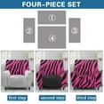 thumbnail image 6 of HELLHERO Zebra Stripe Print Recliner Seat Covers for Reclining Chair Non Slip Fitted Lazy Boy Recliner Covers That Stay in Place with Storage Pockets, 6 of 8