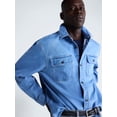 thumbnail image 5 of Free Assembly Men's Heavyweight Denim Shirt with Long Sleeves, Sizes S-2XL, 5 of 6
