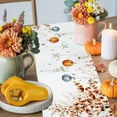 thumbnail image 4 of ERUNPONLY Orange Blue Pumpkins Fall Table Runner - 60 Inch Long Coastal Starfish Eucalyptus Leaves Cotton Linen Blended Dress Scarves Farmhouse Table Runner for Kitchen Dining, Coffee Table, 13"x60", 4 of 8