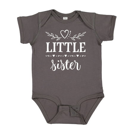 

Inktastic Little Sister Outfit Gift Baby Girl Bodysuit