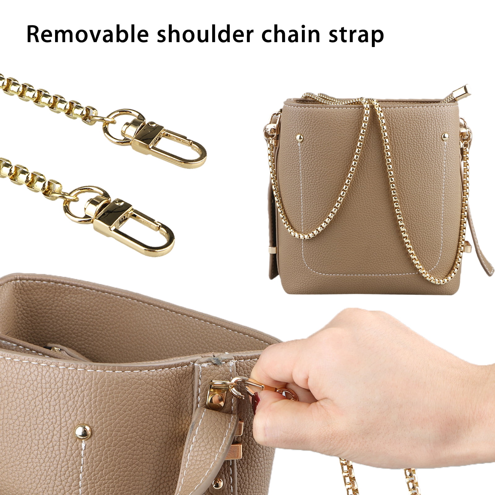 47 DIY Iron Flat Chain Strap, Gold Removable Handbag Chains