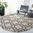 thumbnail image 2 of SAFAVIEH Hudson Louise Plush Geometric Shag Area Rug, Ivory/Grey, 5' x 5' Round, 2 of 6