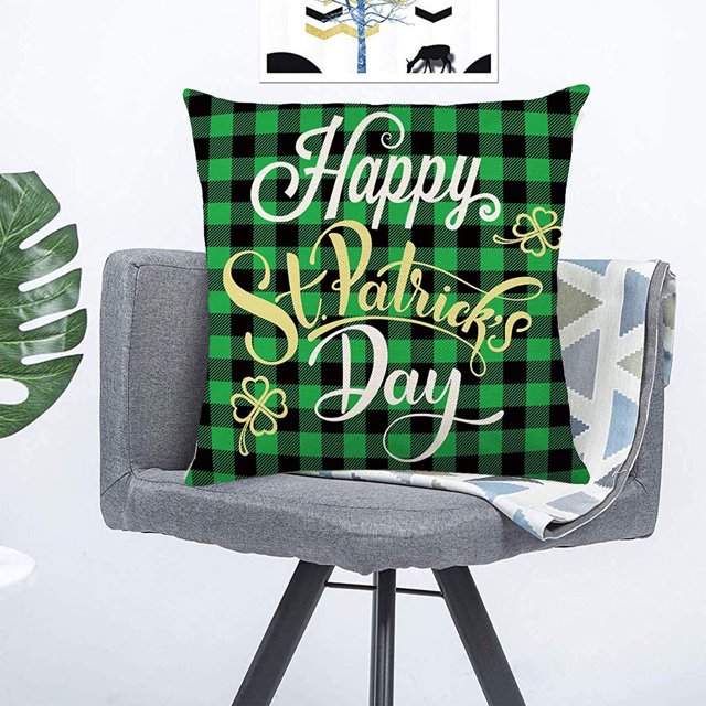 Teissuly 1Pcs St. Patrick's Day Pillowcase Decorative Pillow Case Pillow Case (18 x 18inch) Teissuly WER202401275616