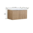 thumbnail image 5 of 36 inch Bathroom Vanity with Sink, Wall Mounted Floating Bathroom Vanity with Open Storage Cabinet, Built-in Soft Closing Doors, Floating Bathroom Vanity with Sink for Small Space, Bathroom, Oak, 5 of 9