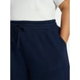thumbnail image 4 of Terra & Sky Women's Plus Size Fleece Shorts with Pockets, Sizes 0X-5X, 4 of 5