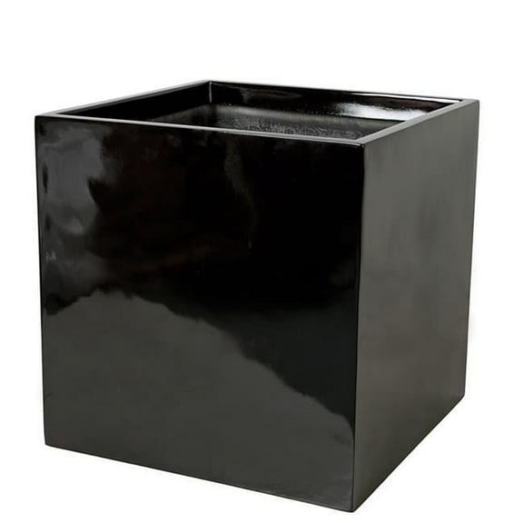 23.5 in. Square Planter - Gloss Black - 23.5in.