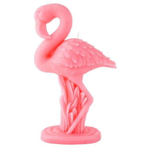 Set Of 4 Small Flamingo Shaped Tealight Candles In Light Pink 