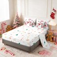 thumbnail image 4 of Manfei Snowman Twin Bedding 7pcs Snow Bedding Comforter Set, Gray Red, Xmas Reversible, 4 of 6