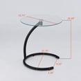 thumbnail image 3 of Kings Brand Furniture Leighton Round Glass End Table – Modern Metal Accent Side Table with Tempered Glass Top, Small Coffee Table for Living Room, Bedroom Nightstand or Office (Black), 3 of 4