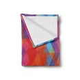 thumbnail image 2 of Digital Soft Flannel Fleece Blanket, Abstract Colorful Image Mosaic Blurry Bee Hive Like Geometric Lines Image Artwork, Cozy Plush for Indoor and Outdoor Use, 50" x 70", Multicolor, by Ambesonne, 2 of 5