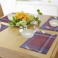 thumbnail image 4 of Ambesonne Checkered Place Mats Set of 4, Retro British Culture, Standard Size, Purple Lavender Orange, 4 of 6
