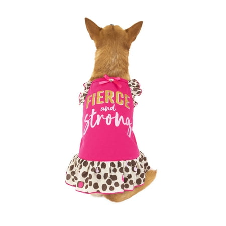 Vibrant Life "Fierce and Strong" Dog Dress, Pink, X-Small