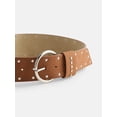 thumbnail image 3 of No Boundaries Tapered Hip Belt with Studs, Women's, Cognac, 3 of 4