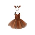 thumbnail image 1 of SUNSIOM Costume d'Écureuil pour Fille, Robe Sans Manches en Tulle + Bandeau + Queue pour Cosplay d'Halloween, 1 of 5