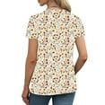 thumbnail image 6 of Viikei Women Blouses Summer Short Sleeve Tops,Dressy Blouses for Women,Women's New Short-sleeved V-neck Pullover Casual Printed Fashion Top Multicolor S, 6 of 7
