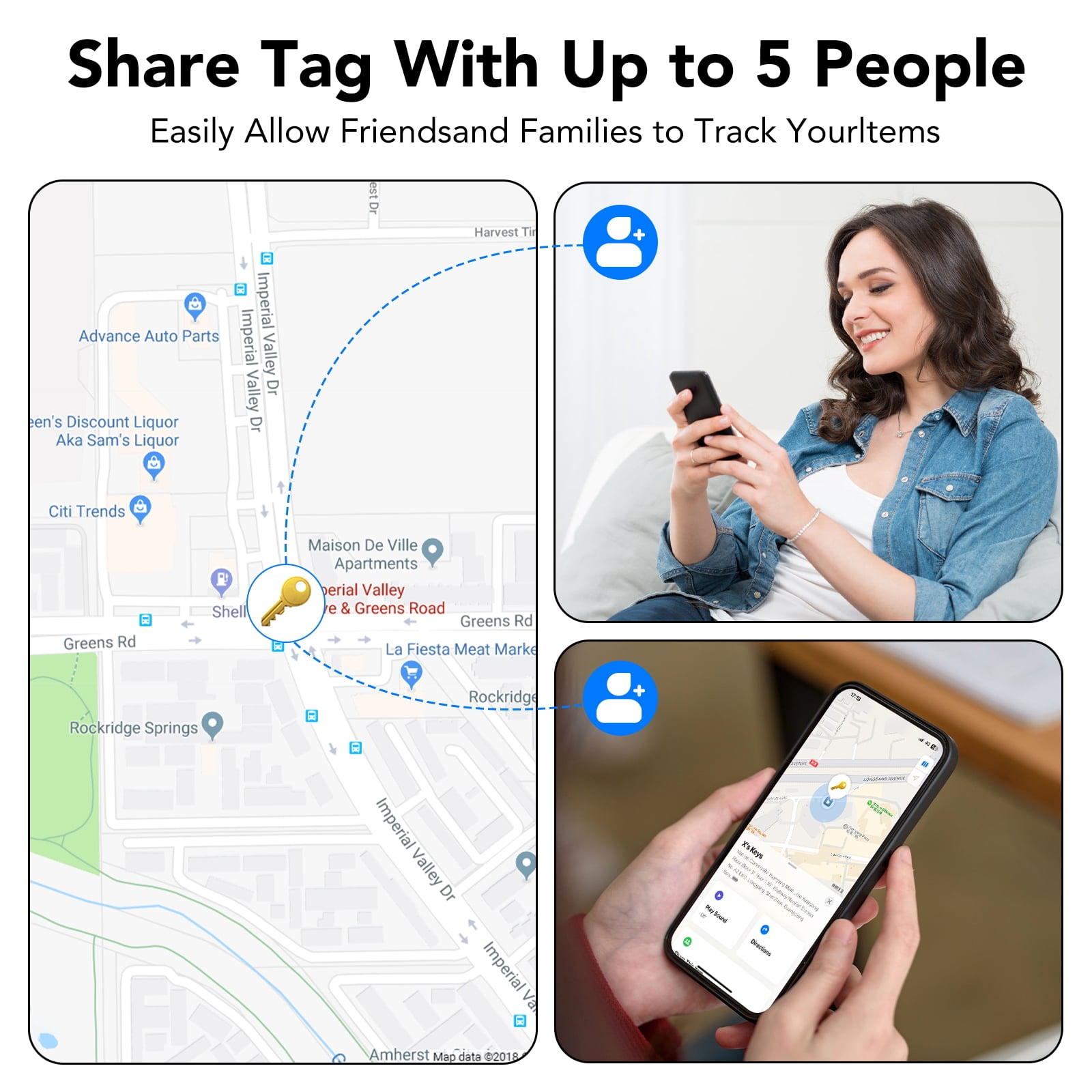 Bluetooth Tracker Tag 4 Packs, Item Locator Works with Find My APP(iOS Only), Smart Tag for Keys/Luggage/Wallets/Suitcases, Keys Finder Replaceable Battery, IP67 Waterproof White, FCC Approved
