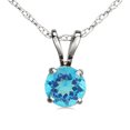 thumbnail image 1 of Dazzlingrock Collection 6 MM Round Blue Topaz Solitaire Pendant for Her| 14K White Gold, 1 of 4