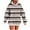 Brown, variant on SwiftWear Women's Multicolor Stripe Print Long Hoodie - Color Block Pullover Casual Tops with Pocket, Drop Shoulder Lounge wear Hot Pink