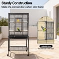 thumbnail image 5 of GARVEE Large Iron Bird cage with Rolling Stand, Slide-Out Tray,Wooden Perches for Multiple Birds, Indoor Use, Black, 5 of 7